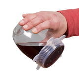 6Pcs/ Set Saran Wrap Universal Silicone Stretch Lids Vacuum Seal Suction Sealer Food Bowl Pot Silicone